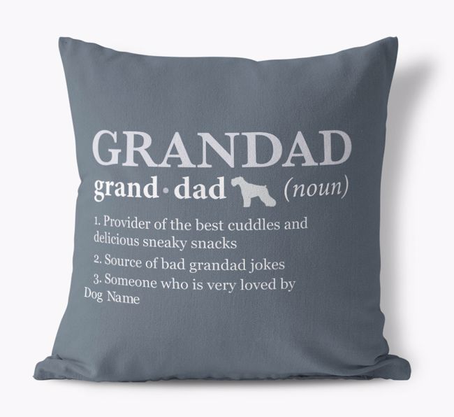 Definition of Grandad: Personalised {breedFullName} Canvas Cushion